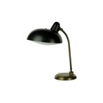 Black 1960s table lamp with a plexiglass bulb cover