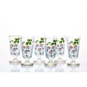 SET OF 6 ART NOUVEAU PAINTED GLASSWARE | BOHEMIA (NORTH BOHEMIAN GLASSMAKING REGION - NOVÝ BOR / KAMENICKÝ ŠENOV)