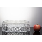 LARGE CUT AND ENGRAVED CRYSTAL BOX WITH BIRD MOTIF ON LID | CZECHOSLOVAKIA