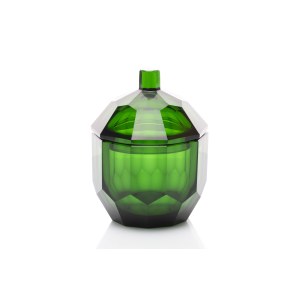 ART DECO FACETED BOX WITH LID IN THE STYLE OF JOSEF HOFFMANN | MEYR’S NEFFE (MEYR'S NEPHEW), ADOLFOV GLASSWORKS