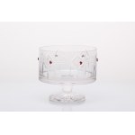 PEDESTALED CRYSTAL BOWL DECORATED WITH BOHEMIAN GARNETS | RÜCKL GLASSWORKS (NIŽBOR / OTVOVICE), CZECH REPUBLIC