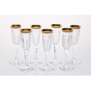SET OF 7 CHAMPAGNE GLASSES | MOSER, KARLOVY VARY (CZECH REPUBLIC)