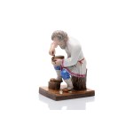 SHOEMAKER WEAVING LAPTI | ALEKSEI POPOV PORCELAIN FACTORY (ПОПОВЫ), GORBUNOVO NEAR MOSCOW, RUSSIAN EMPIRE