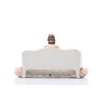 LACE PORCELAIN SCULPTURE "LADY ON SOFA" | ACKERMANN & FRITZE, RUDOLSTADT-VOLKSTEDT (GERMANY)