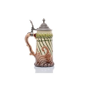 BOCCHIA IN CERAMICA IN STILE ART NOUVEAU CON DECORAZIONE A LUPPOLO | GERMANIA (REGIONE DEL WESTERWALD - AD ESEMPIO, R. HANKE / VILLEROY &amp; BOCH)