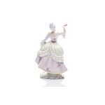 ROCOCO LADY WITH ROSE | ROYAL DUX BOHEMIA (DUCHCOV, CZECHOSLOVAKIA)