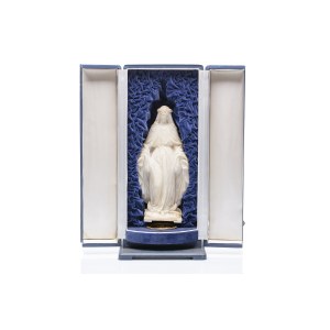 ANDACHTSSKULPTUR „UNBEFLECKTE JUNGFRAU MARIA / IMMACULATA“ IM ORIGINALKASTEN | ITALIEN ODER FRANKREICH