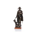 GEORGES-CHARLES BARRAULT (1832 - 1914) | BRONZE SCULPTURE "NAPOLEON ON THE BATTLEFIELD (BATTLE OF WATERLOO)" (FRANCE / FRENCH)