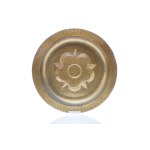BAROQUE BRASS ALMS BOWL WITH GOTHICIZING ROSETTE | NUREMBERG, GERMANY