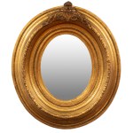 OVAL SALON MIRROR WITH GILDED STUCCO CROWN | CENTRAL EUROPE