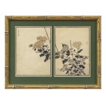 KŌNO BAIREI 幸野 楳嶺 (1844 - 1895) | SONGBIRD ON BLOOMING CHRYSANTHEMUMS (KŌRAUN) FROM THE BAIREI KACHŌ GAFU SERIES (JAPAN / JAPANESE)