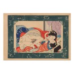 EROTIC COLOR WOODBLOCK PRINT (SHUNGA) FROM ALBUM SERIES | JAPAN