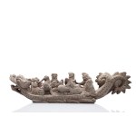 CARVED CHINESE DRAGON BOAT WITH "SEVEN GODS OF FORTUNE" | SOUTHEAST ASIA