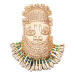 DECORATIVE MASK IN STYLE OF QUEEN IDIA OF BENIN KINGDOM | WEST AFRICA (NIGERIA - BENIN KINGDOM / EDO STYLE)