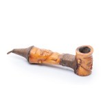 CARVED CEREMONIAL PIPE WITH BRASS WIRE BINDING | CENTRAL / WEST AFRICA (CONGO / CAMEROON REGION)
