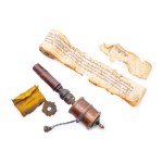 PRAYER WHEEL "MANI CHOKHOR" WITH HANDWRITTEN MANTRA SCROLL | TIBET / NEPAL (HIMALAYAN REGION)