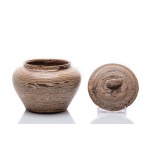 MARBLED CERAMIC BOX WITH LID "JIAOTAI / AGATEWARE" | EAST ASIA (CHINA / JAPAN)