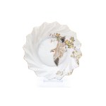 KUTANI PORCELAIN BOWL "BIRD AND CHRYSANTHEMUMS UNDER THE MOON" | JAPAN (KAGA / ISHIKAWA REGION, KUTANI WORKSHOPS)