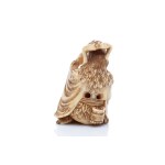 NETSUKE "SAGE GAMA SENNIN WITH FROG" | JAPAN