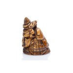 NETSUKE "GOD OF WEALTH DAIKOKU WITH CHILD KARAKO" | JAPAN