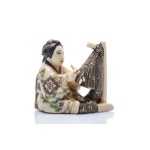 NETSUKE "GEISHA AT LOOM" | JAPAN
