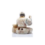 NETSUKE OF GOD EBISU WITH FISH | JAPAN