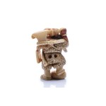 NETSUKE OF MOUNTAIN WARRIOR / MONK WITH AXE AND KATANA "YAMABUSHI" | JAPAN