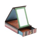 MINIATURE TRAVEL VANITY BOX WITH MIRROR AND DRAWER | CENTRAL EUROPE