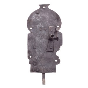 HISTORICAL FORGED LATCH LOCK WITH SHAPED PLATE AND TOP SPRING | GUILD / ARTISTIC LOCKSMITH (CENTRAL EUROPEAN PROVENANCE)