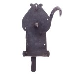 HISTORICAL FORGED DOOR/LATCH LOCK WITH HOOK AND CROWN | GUILD / ARTISTIC LOCKSMITH (CENTRAL EUROPEAN PROVENANCE)