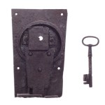 HISTORICAL FORGED TRUNK LOCK WITH ORIGINAL KEY | GUILD / ARTISTIC LOCKSMITH (CENTRAL EUROPEAN PROVENANCE)
