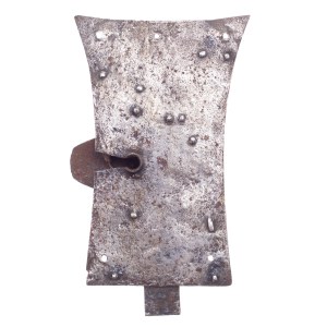 HISTORICAL FORGED TRUNK LOCK WITH ALMOND COVER AND COIL SPRING | GUILD / ARTISTIC LOCKSMITH (CENTRAL EUROPEAN PROVENANCE)