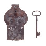 HISTORICAL FORGED TRUNK LOCK WITH TOP CATCH AND KEY | GUILD / ARTISTIC LOCKSMITH (CENTRAL EUROPEAN PROVENANCE)