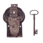 HISTORICAL FORGED TRUNK LOCK WITH TOP CATCH AND KEY | GUILD / ARTISTIC LOCKSMITH (CENTRAL EUROPEAN PROVENANCE)