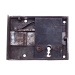 HISTORICAL FORGED BOX DOOR/TRUNK LOCK WITH WIDE LATCH | GUILD / ARTISTIC LOCKSMITH (CENTRAL EUROPEAN PROVENANCE)