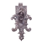 HISTORICAL FORGED TRUNK LOCK WITH ACANTHUS PLATE AND DECORATIVE KNOB | GUILD / ARTISTIC LOCKSMITH (CENTRAL EUROPEAN PROVENANCE)