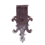 HISTORICAL FORGED TRUNK LOCK WITH ACANTHUS PLATE AND DECORATIVE KNOB | GUILD / ARTISTIC LOCKSMITH (CENTRAL EUROPEAN PROVENANCE)