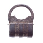 HISTORICAL MASSIVE FORGED PADLOCK WITH FLUTED BODY | GUILD / ARTISTIC LOCKSMITH (CENTRAL EUROPEAN PROVENANCE)