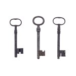 SET OF THREE HISTORICAL FORGED KEYS