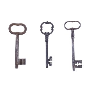 SET OF THREE HISTORICAL FORGED KEYS