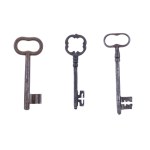SET OF THREE HISTORICAL FORGED KEYS