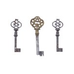 SET OF THREE DECORATIVE HISTORICIST KEYS