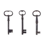 SET OF THREE HISTORICAL FORGED KEYS