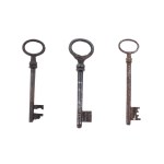 SET OF THREE HISTORICAL FORGED KEYS