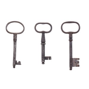 SET OF THREE HISTORICAL FORGED KEYS
