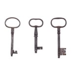 SET OF THREE HISTORICAL FORGED KEYS