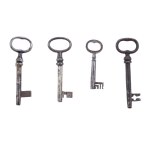 SET OF FOUR HISTORICAL FORGED KEYS