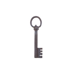 HISTORICAL KEY WITH POINTED PIN IN BOW AND COMB BIT