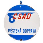ENAMEL SIGN "ČSAD - MĚSTSKÁ DOPRAVA" (INTERCITY BUS - MUNICIPAL TRANSPORT)