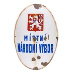 ENAMEL SIGN "MÍSTNÍ NÁRODNÍ VÝBOR" (MNV / LOCAL NATIONAL COMMITTEE)